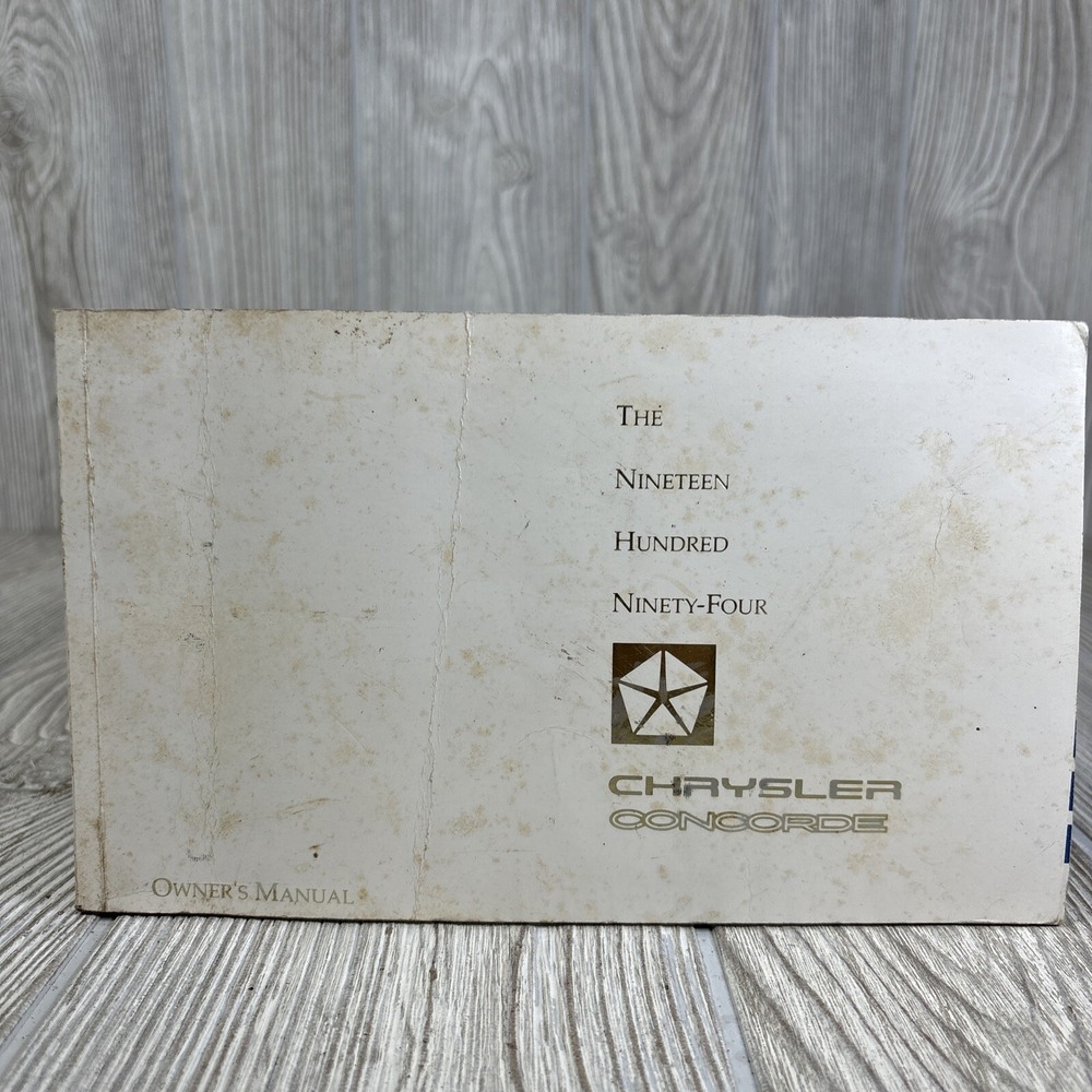 1994 Chrysler Concorde Owners Manual